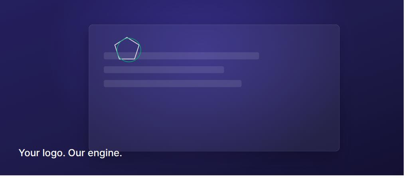 Abstract app screen with two overlapping logo outlines in the corner